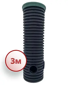 Дренажный колодец d340 h3000 с зеленой крышкой (отводы 200 мм) 1